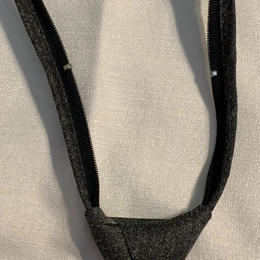 Boys woven zip necktie. Built in zipper for loosening and tightening